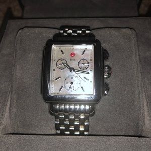 Michele Deco Watch with White mother of pearl face